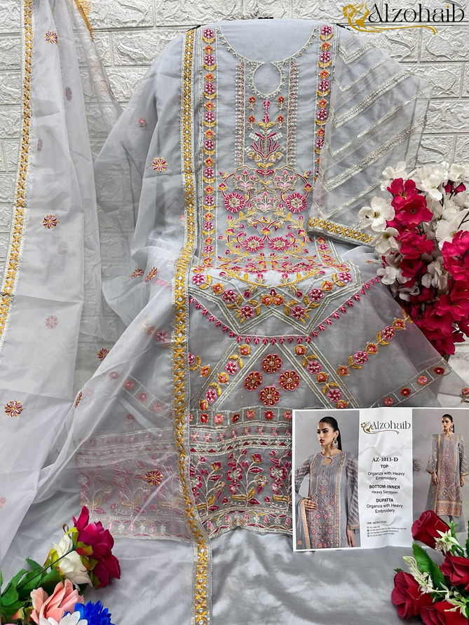 AZ 1013 A To D Embroidery Organza Pakistani Suits Wholesale Shop In Surat